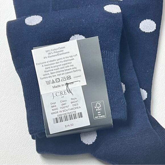J.Crew Polka Dot Dress Style Trouser Socks One Size NWT - Picture 9 of 9